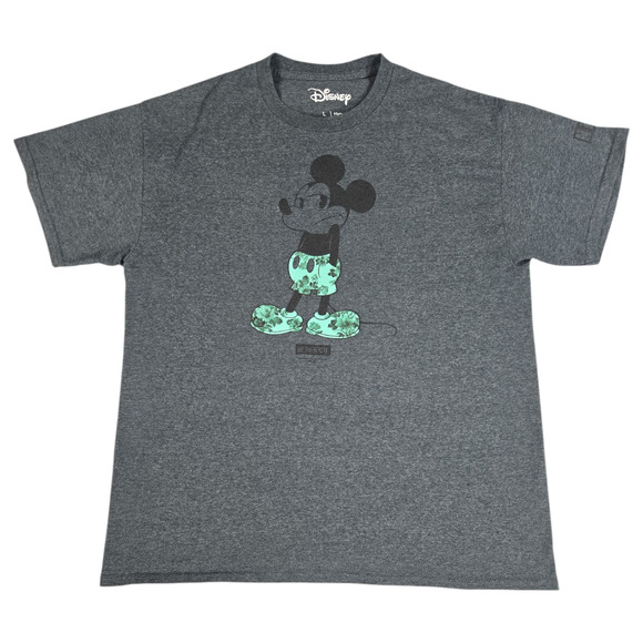 Disney NEFF Mens LG Mickey Green Tropical Print Tee Tshirt Spring Summer Casual - Picture 1 of 6